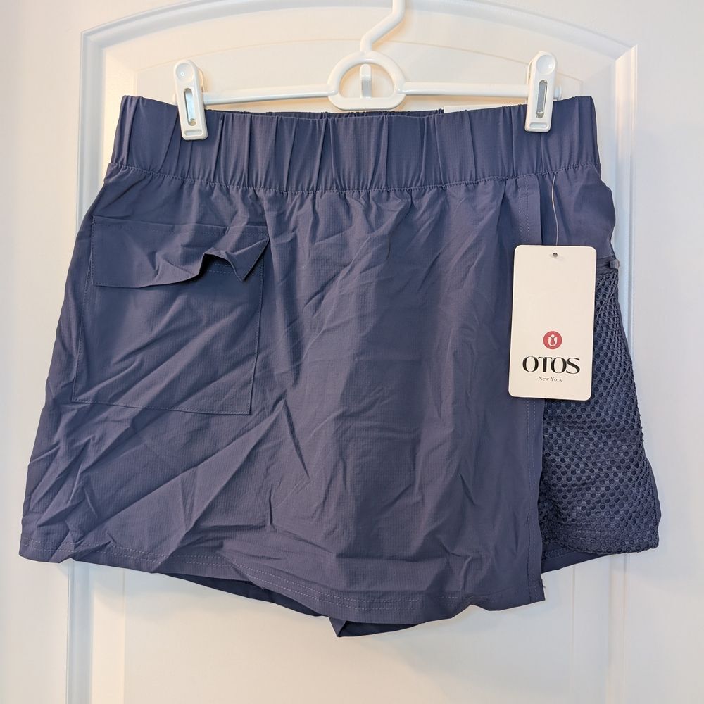 Blue Active Skort Built-in Shorts Pockets Size L NWT Athleisure tennis workout